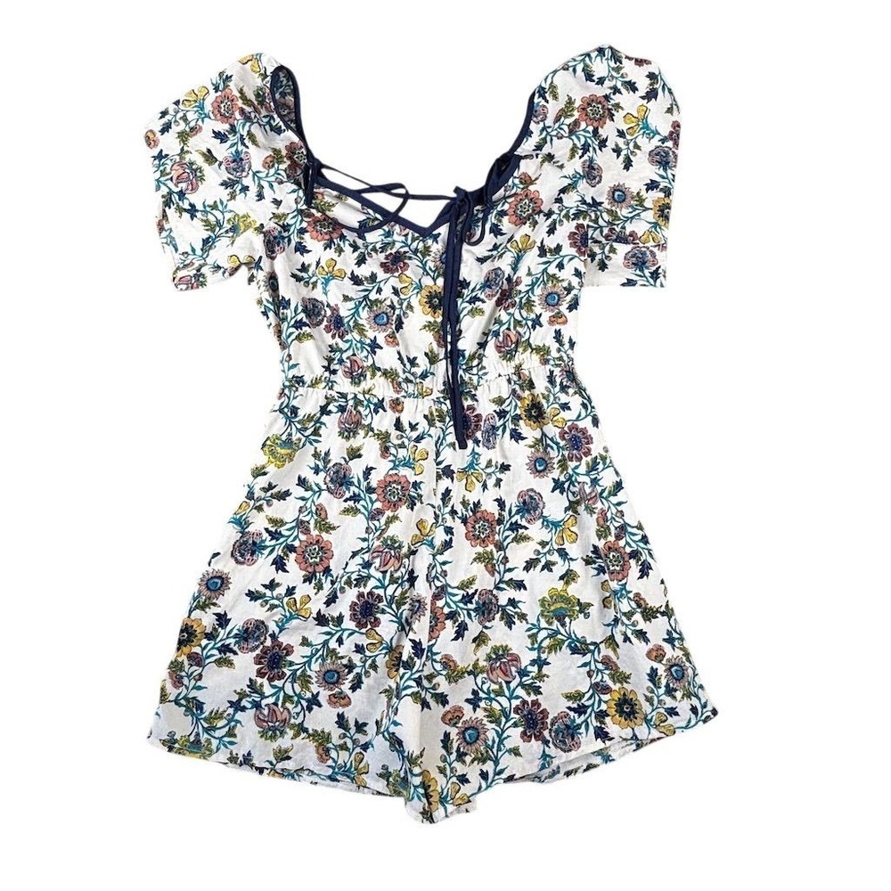 Blue Rain Women's Floral Romper Size M Multicolor Short‎ Sleeve Casual